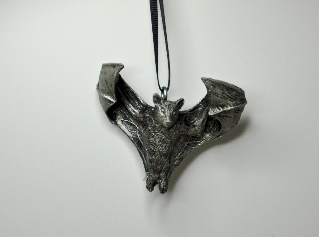 Spooky Soaring Fruit Bat Resin Sculpture