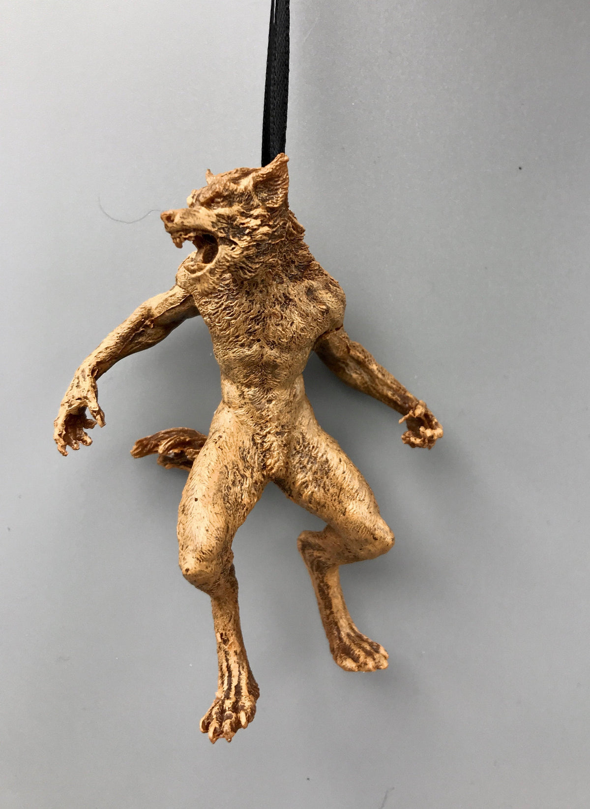 Spooky Hand-Painted Werewolf Resin Sculpture