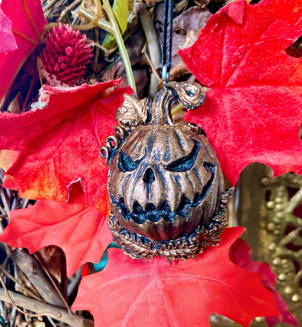 Hand-Painted Resin Jack-O'-Lantern Ornament