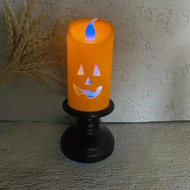 Spooky LED Pumpkin Chandelier Candles (12-Piece Set)