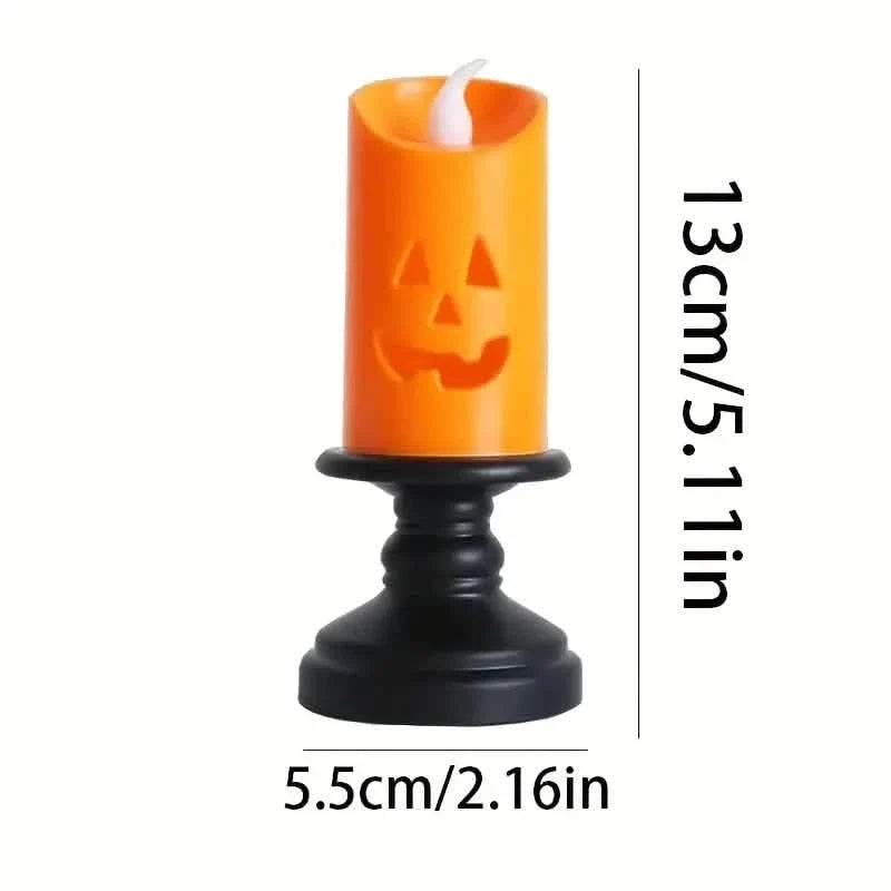 Spooky LED Pumpkin Chandelier Candles (12-Piece Set)
