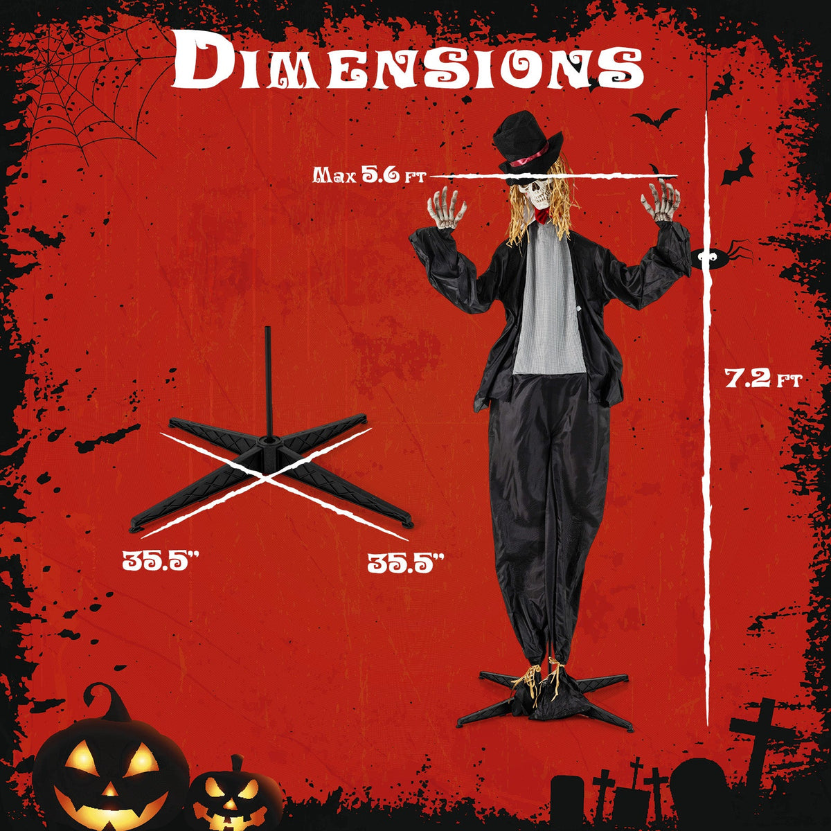 Spooky 7.2ft Giant Haunted Groom Animatronic