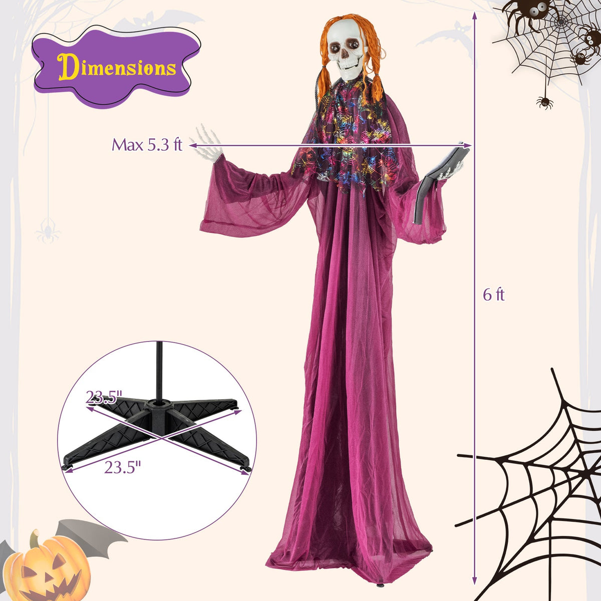 Spooky 6ft Towering Haunted Schoolgirl Prop