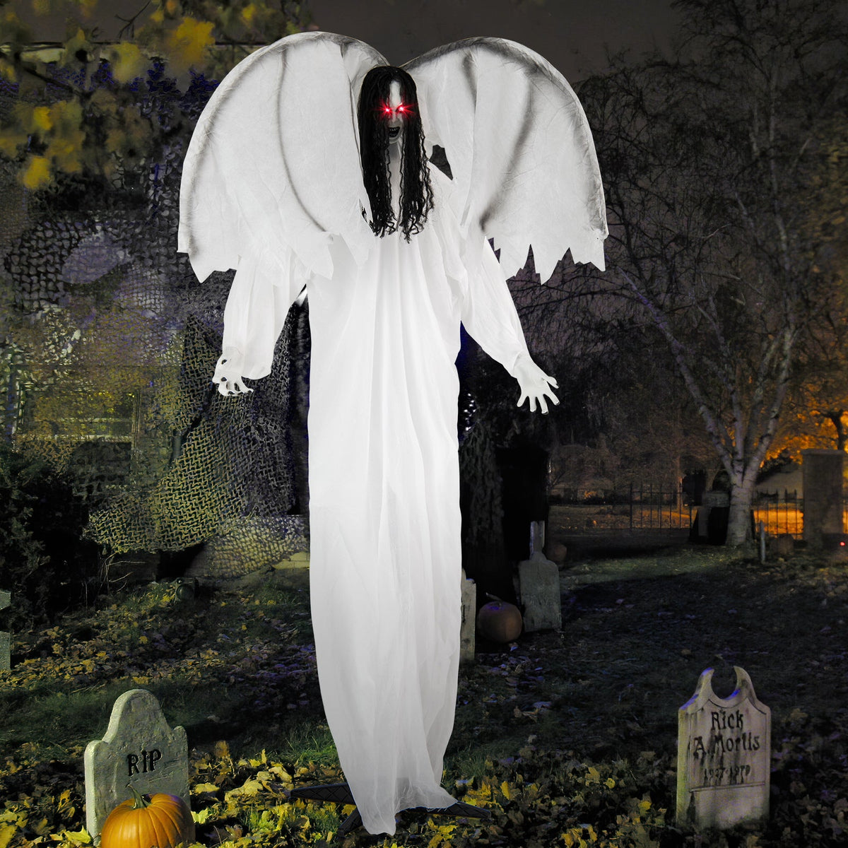 Spooky 6.6ft Towering Archangel of Death Animatronic