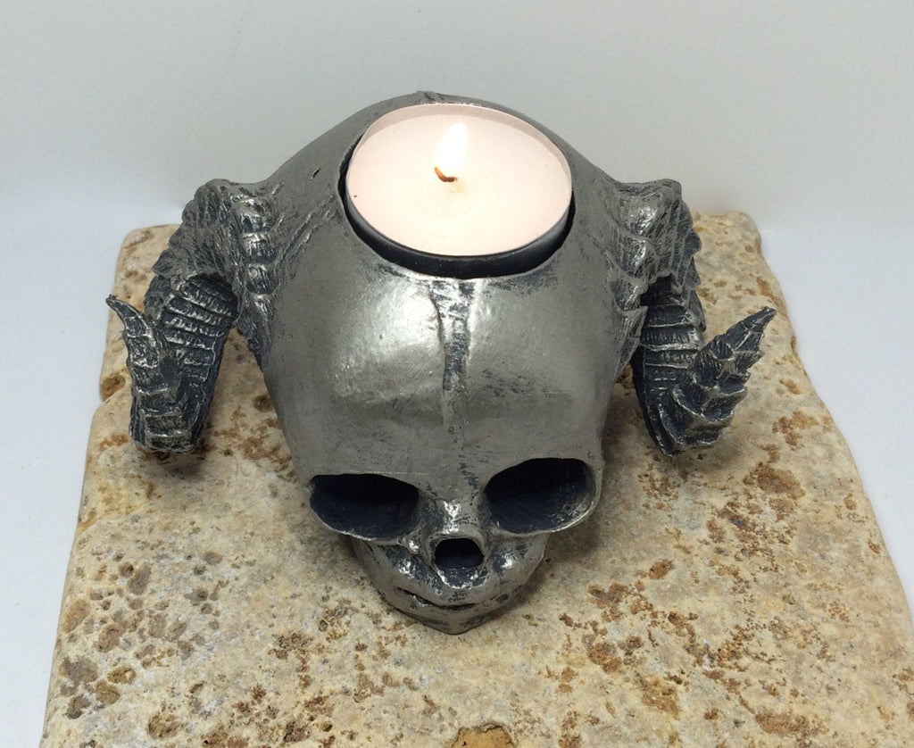 Spooky Satyr Fetal Skull Candle Holder