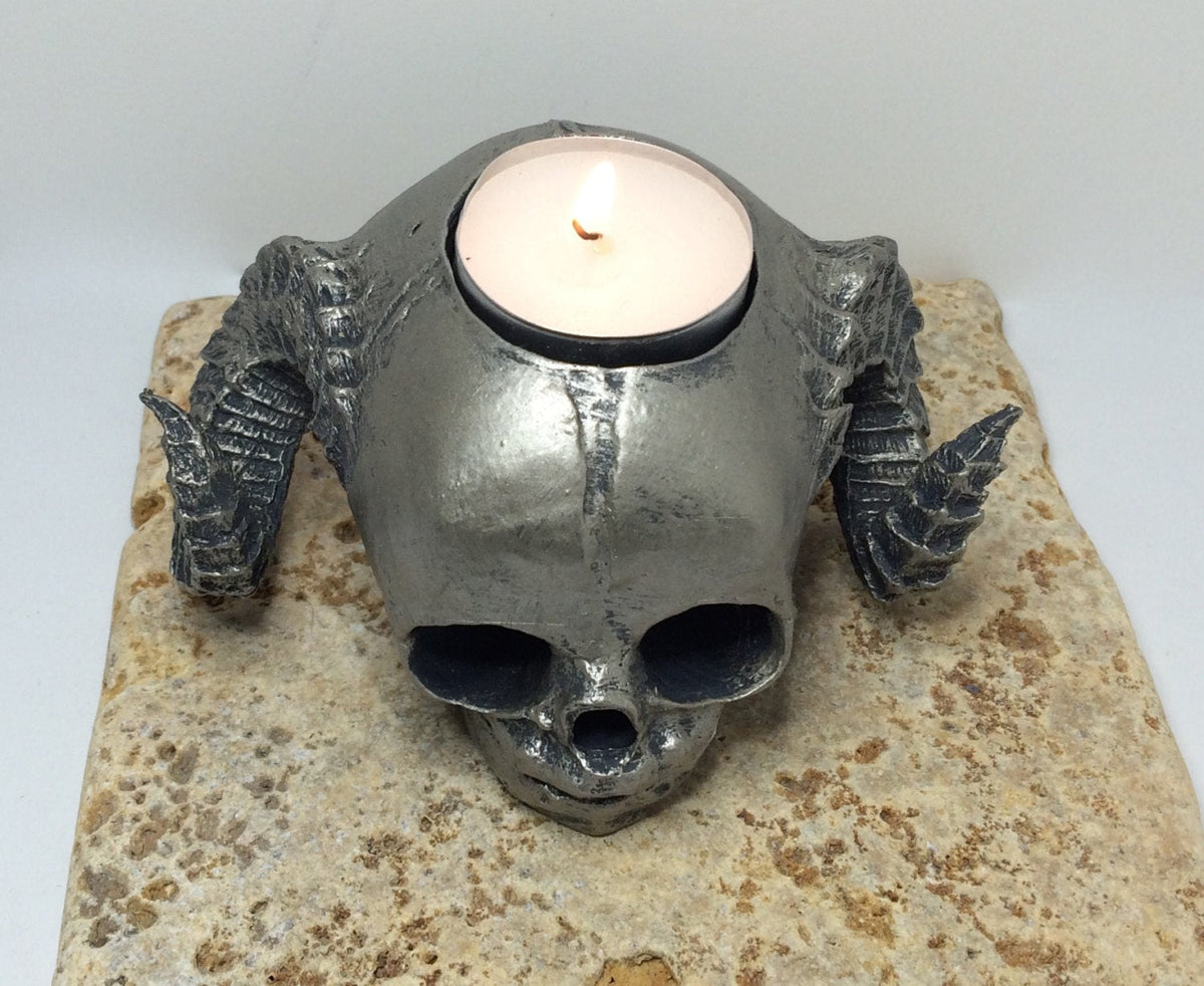 Spooky Satyr Fetal Skull Candle Holder