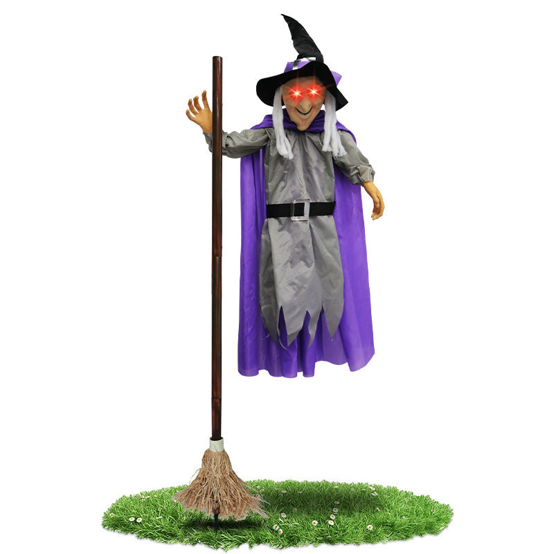 Spooky Hanging "Flying Witch" Talking Animatronic