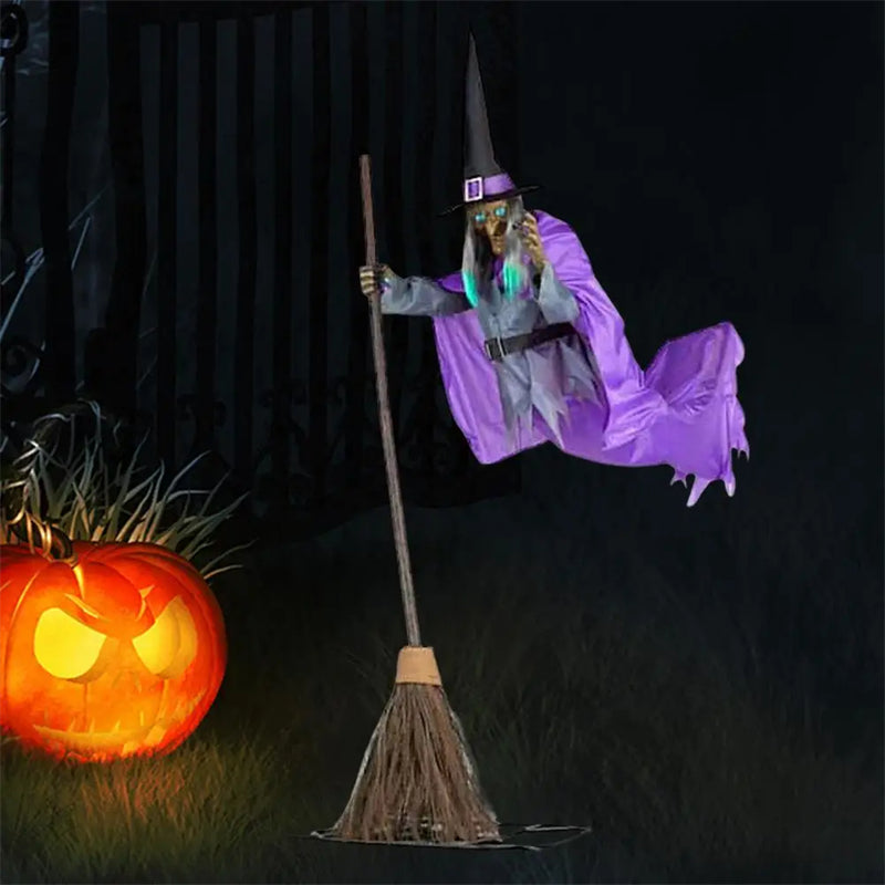 Spooky Hanging "Flying Witch" Talking Animatronic