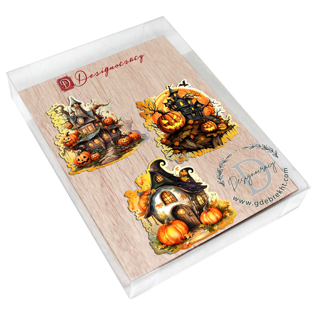 Spooky G. DeBrekht Haunted Houses Wood Decor Set