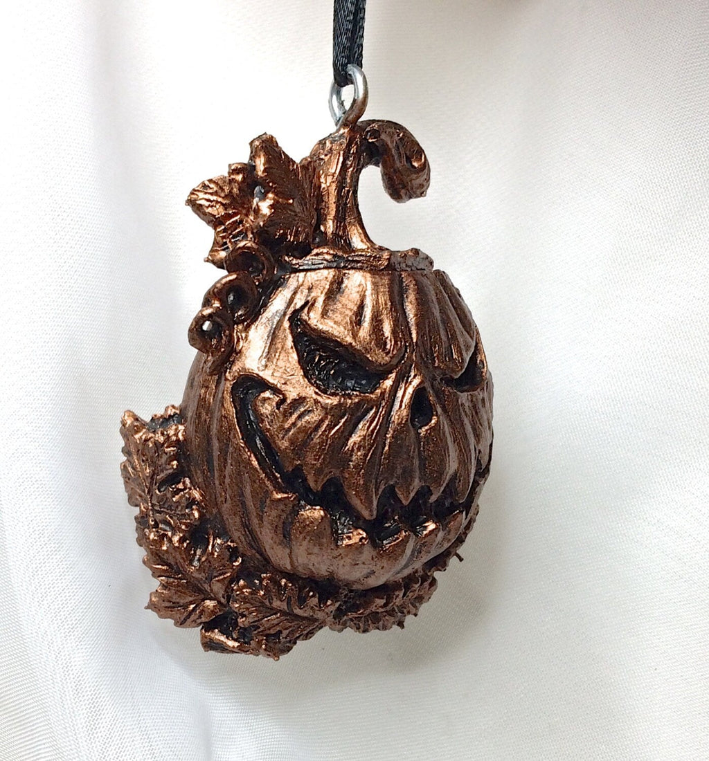 Hand-Painted Resin Jack-O'-Lantern Ornament