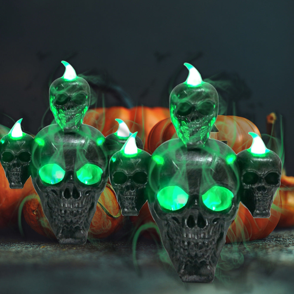 Spooky Light-Up Halloween Skull Figurine