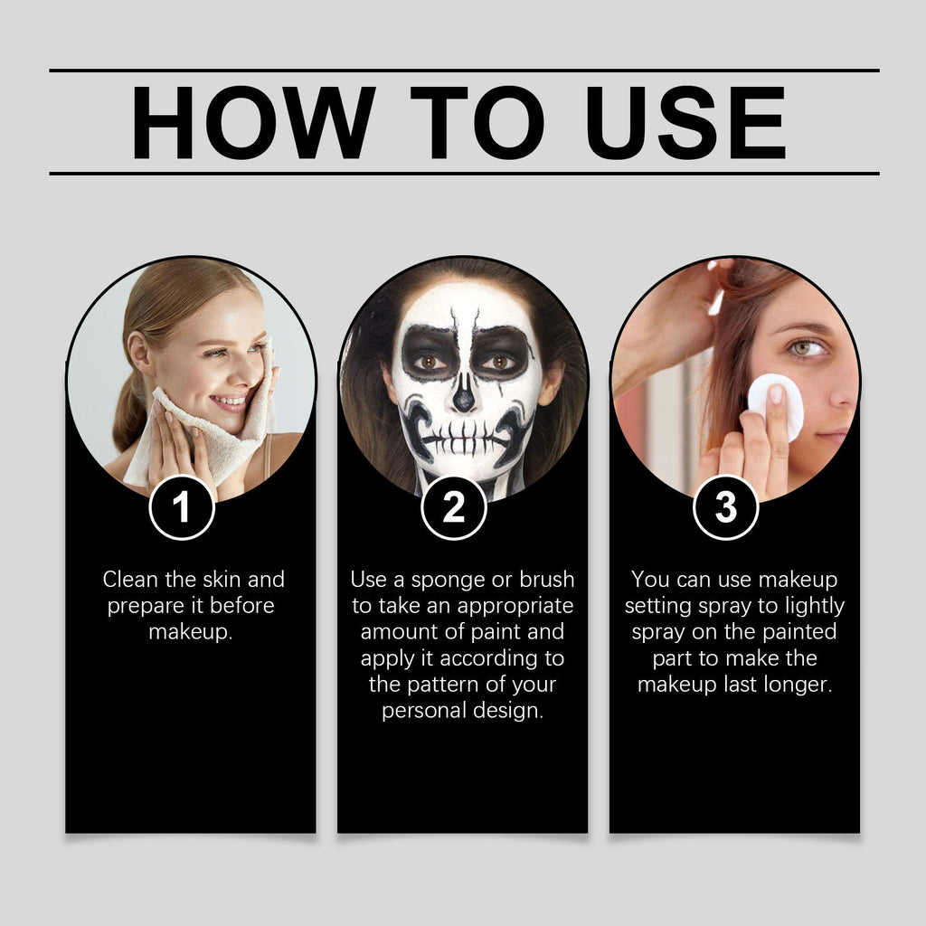 Spooky Cream Foundation Face Paint Set (Multi-Color)