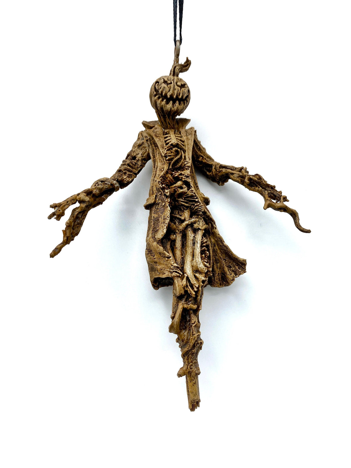 Spooky "Jack O' Lantern" Scarecrow Resin Sculpture