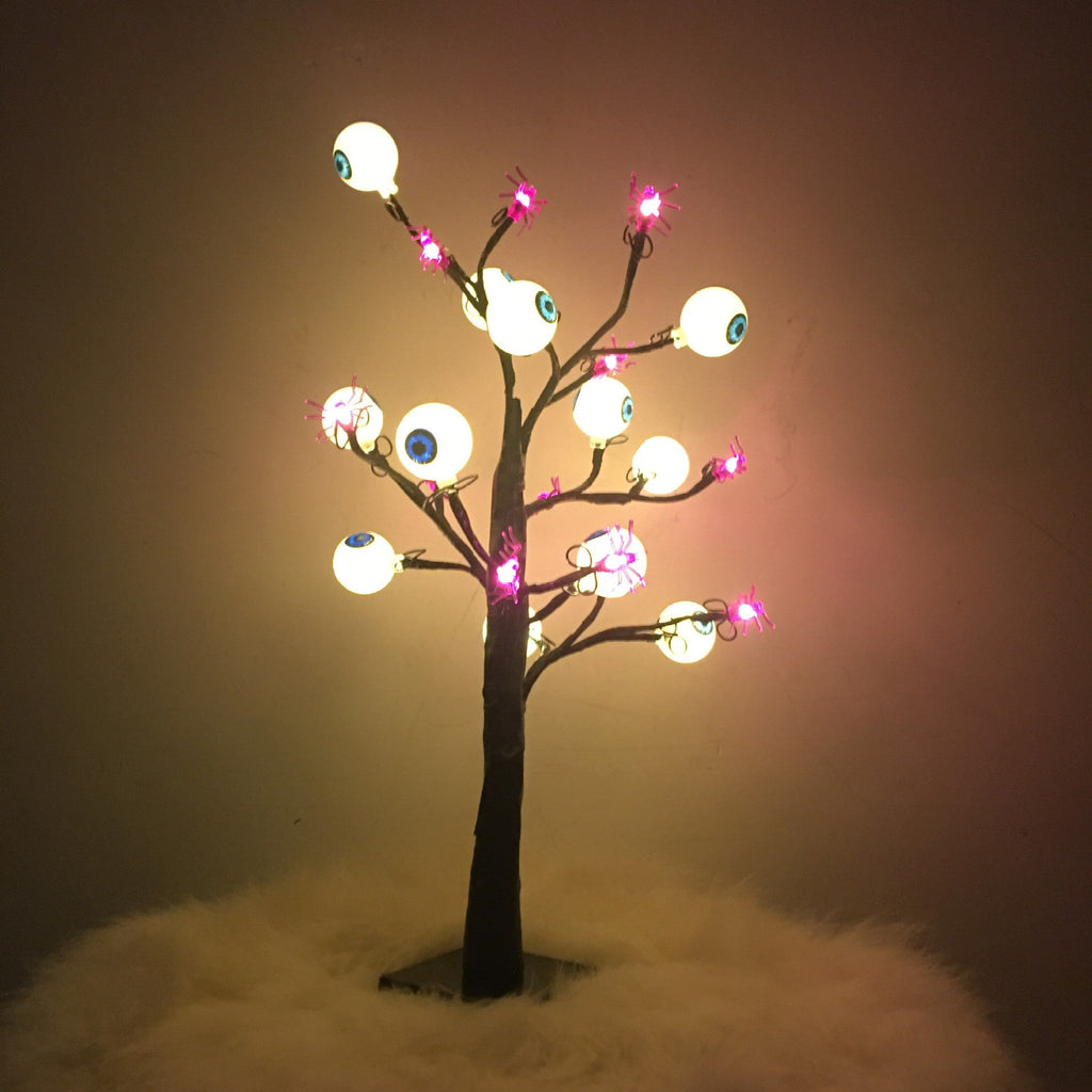 Spooky Light-Up Ghost & Eyeball Desk Tree