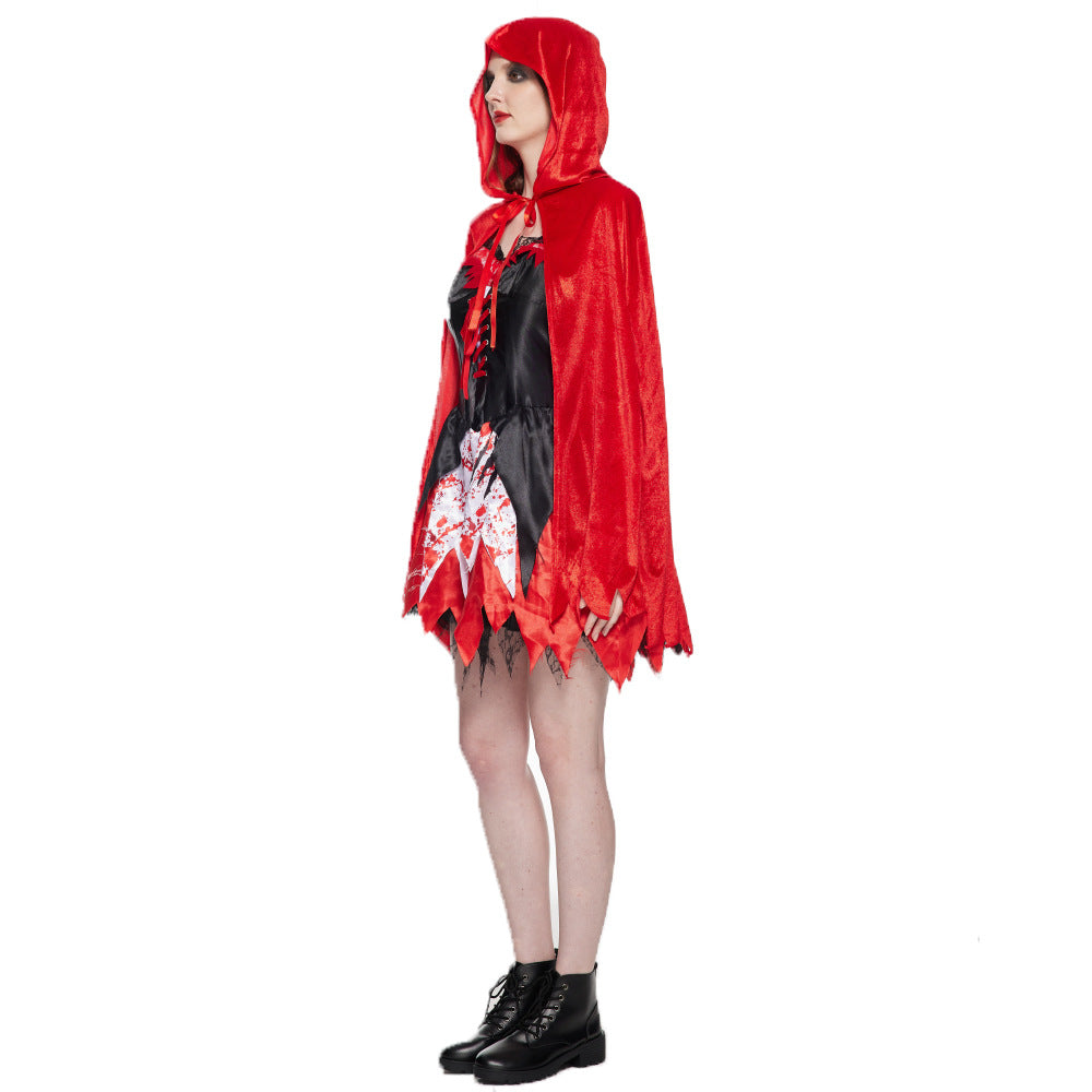 Bloodstained Little Red Riding Hood Costume Dress