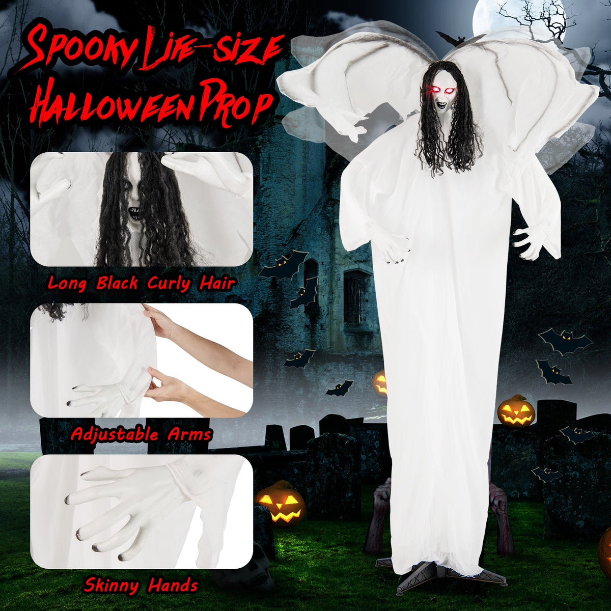 Spooky 6.6ft Towering Archangel of Death Animatronic