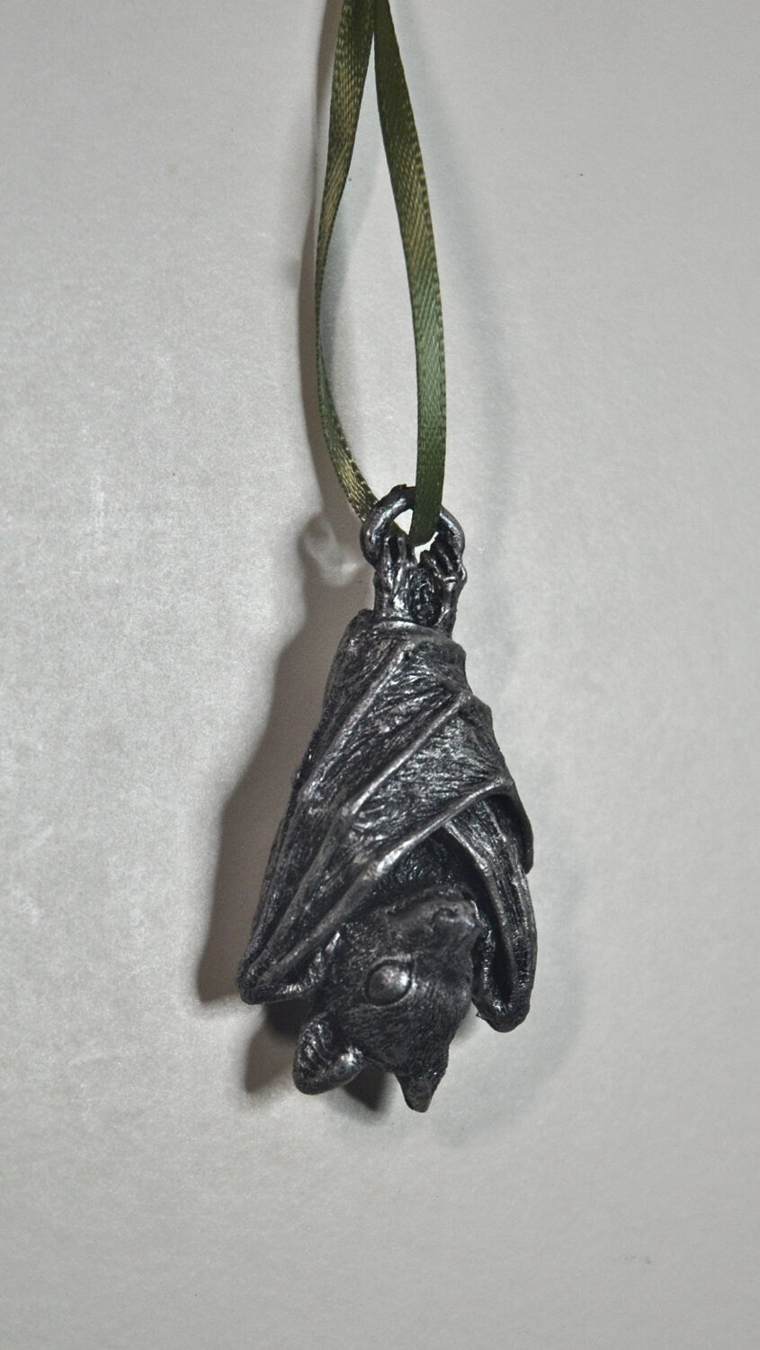 Spooky Hanging Fruit Bat Resin Sculpture