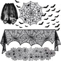 Spooky Halloween Black Lace Decor Kit (36-Piece Set)
