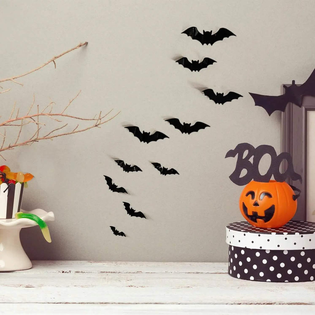 Spooky Halloween Black Lace Decor Kit (36-Piece Set)