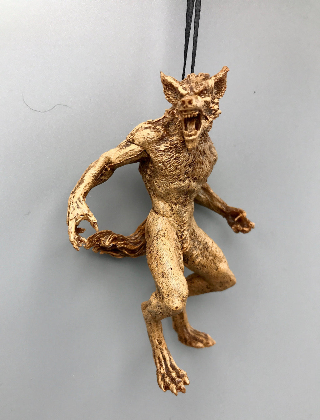 Spooky Hand-Painted Werewolf Resin Sculpture