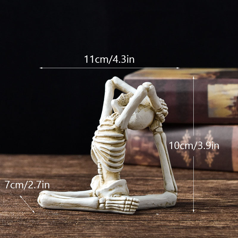 Spooky "Zen Mode" Yoga Skeleton Desktop Decor