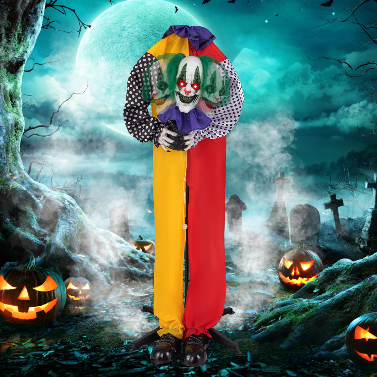 Spooky 4.5ft "Grins" the Talking Killer Clown Animatronic