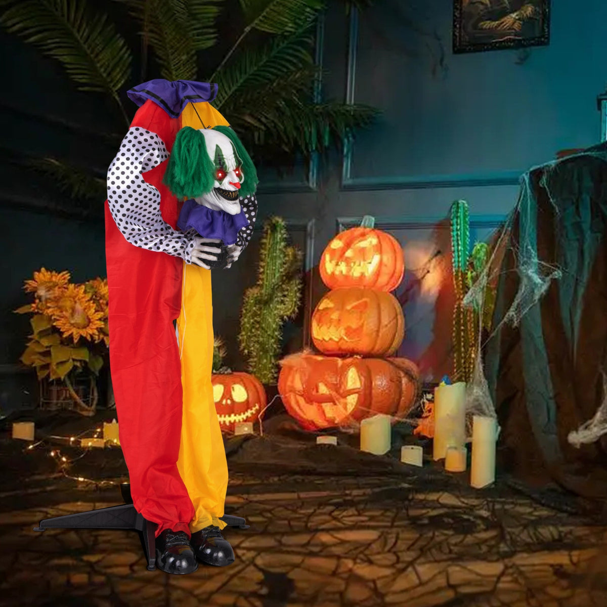 Spooky 4.5ft "Grins" the Talking Killer Clown Animatronic