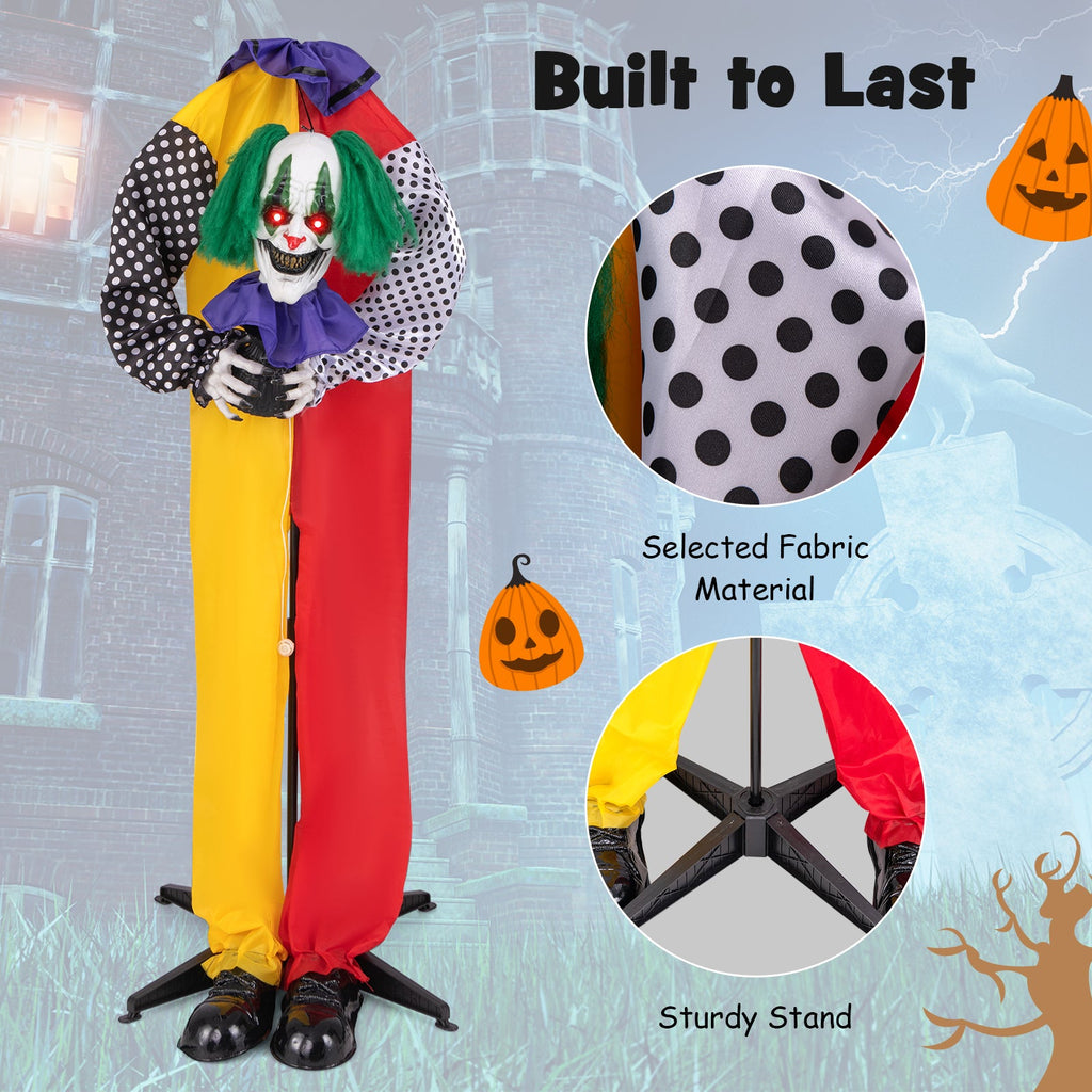 Spooky 4.5ft "Grins" the Talking Killer Clown Animatronic