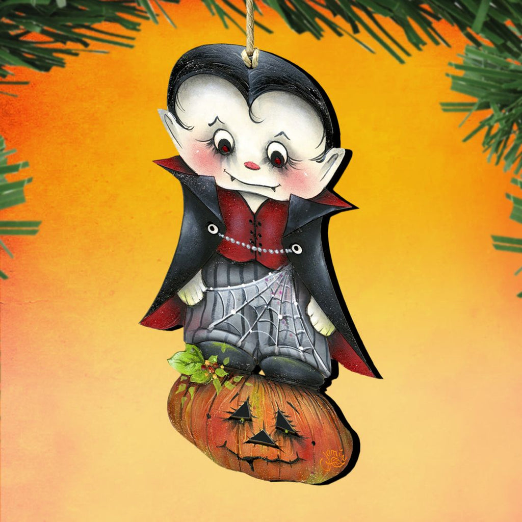 Dracula Wooden Ornaments Halloween by Jamie Mills-Price