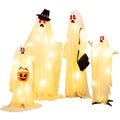 Light-Up White Cloth Ghost Family (4-Piece Set)