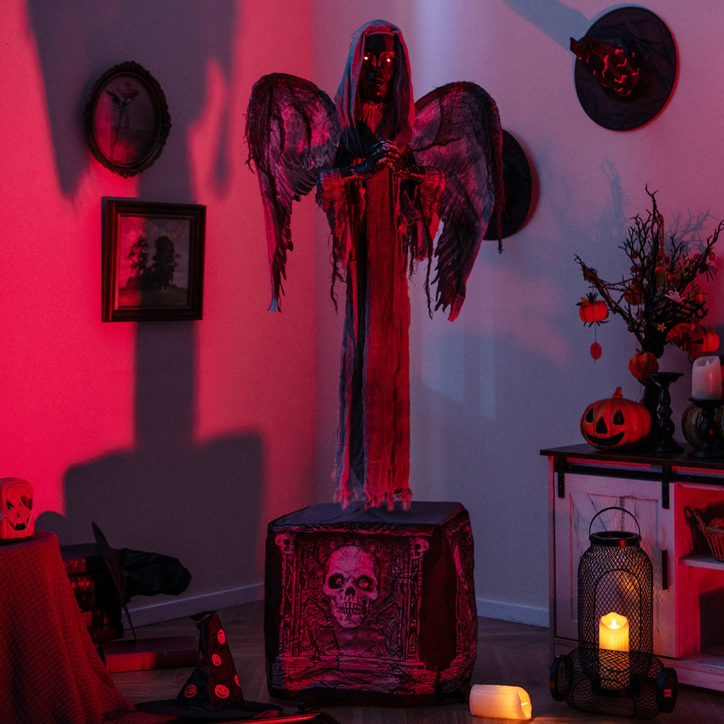 Spooky 5.5ft Grave-Rising Dark Angel Animatronic