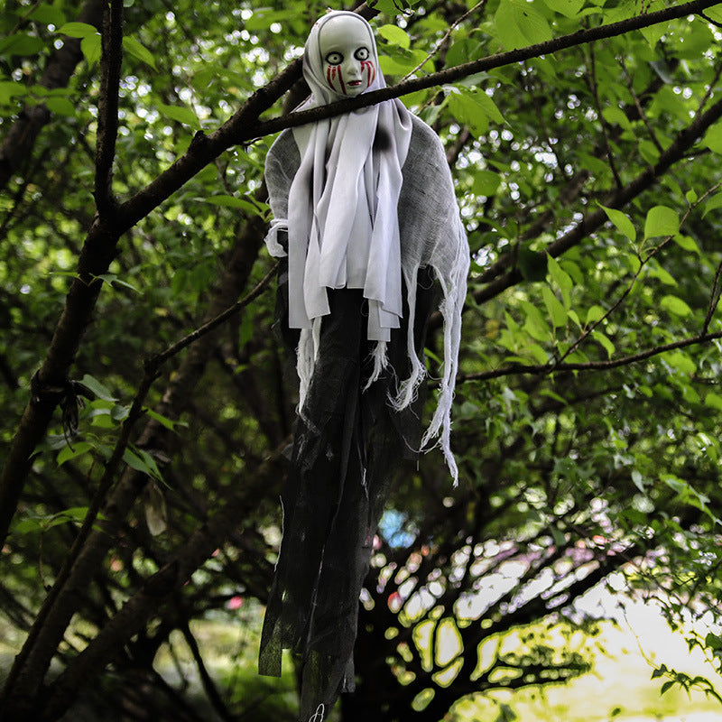 Hanging Skull Ghost Tree Ornament