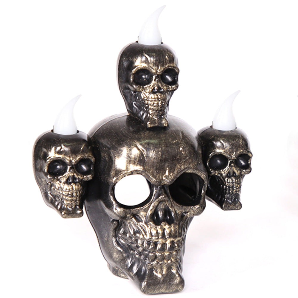 Spooky Light-Up Halloween Skull Figurine