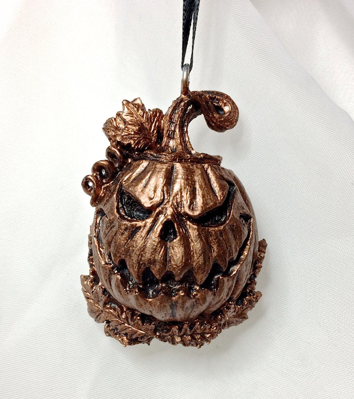 Hand-Painted Resin Jack-O'-Lantern Ornament