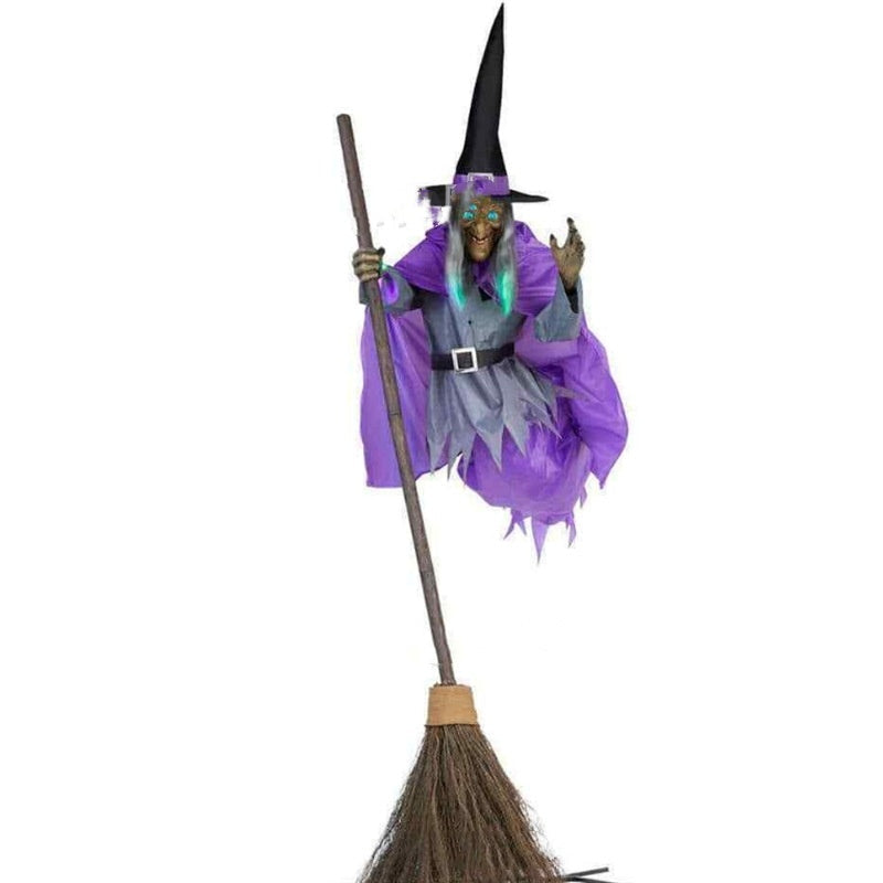 Spooky Hanging "Flying Witch" Talking Animatronic