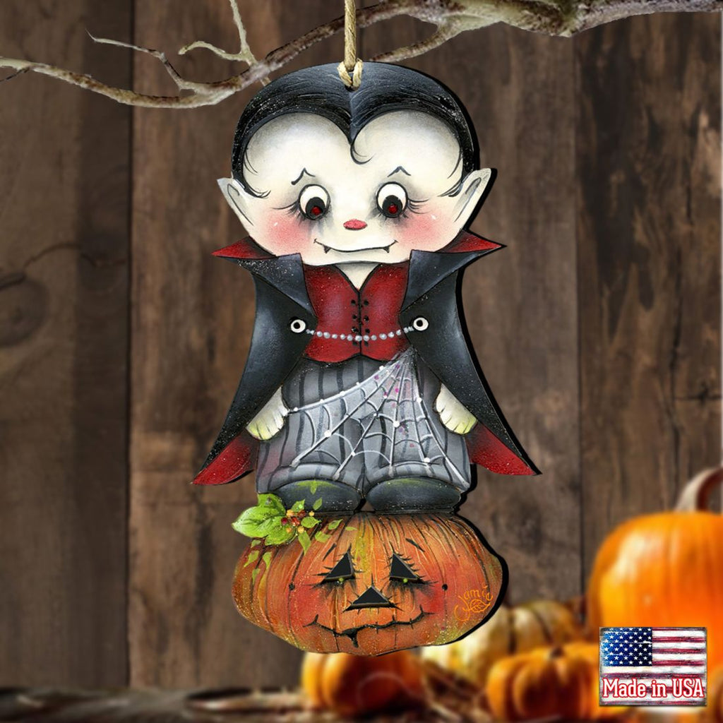 Dracula Wooden Ornaments Halloween by Jamie Mills-Price