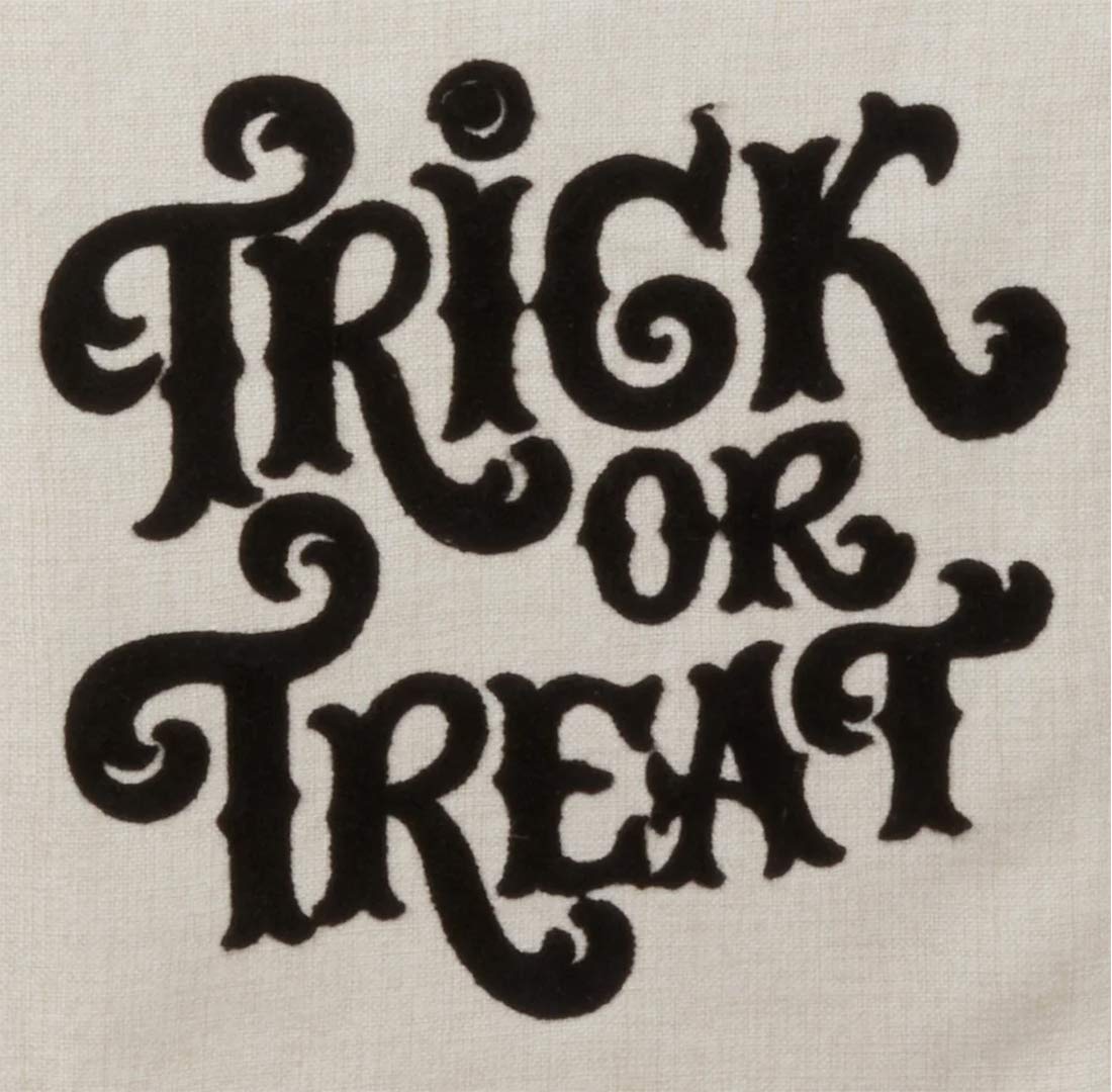 TRICK OR TREAT Table Runner with Lace Edge Design 14" W x 72"