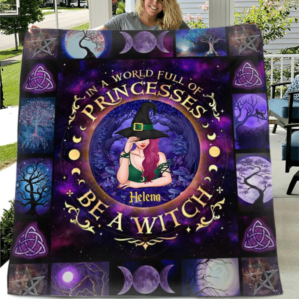 Spooky "October Lioness" Custom Witch Fleece Blanket