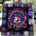 Spooky "October Lioness" Custom Witch Fleece Blanket