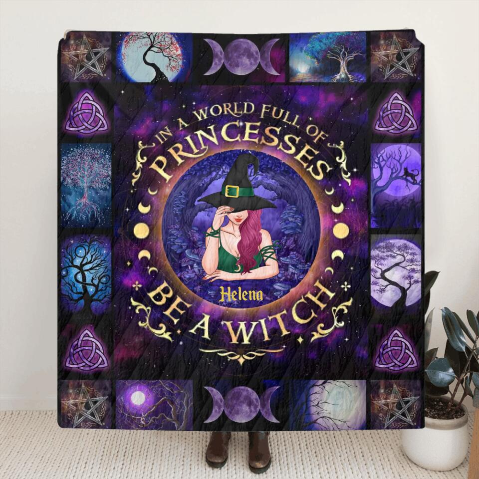 Spooky "October Lioness" Custom Witch Fleece Blanket