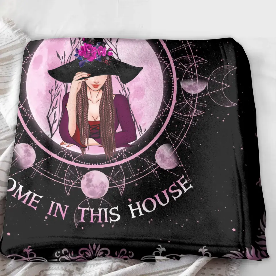 Spooky "Check Ya Energy" Custom Witch Fleece Blanket