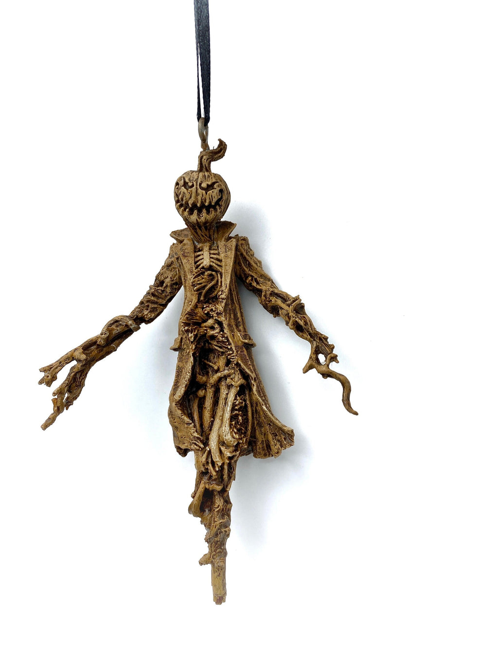 Spooky "Jack O' Lantern" Scarecrow Resin Sculpture