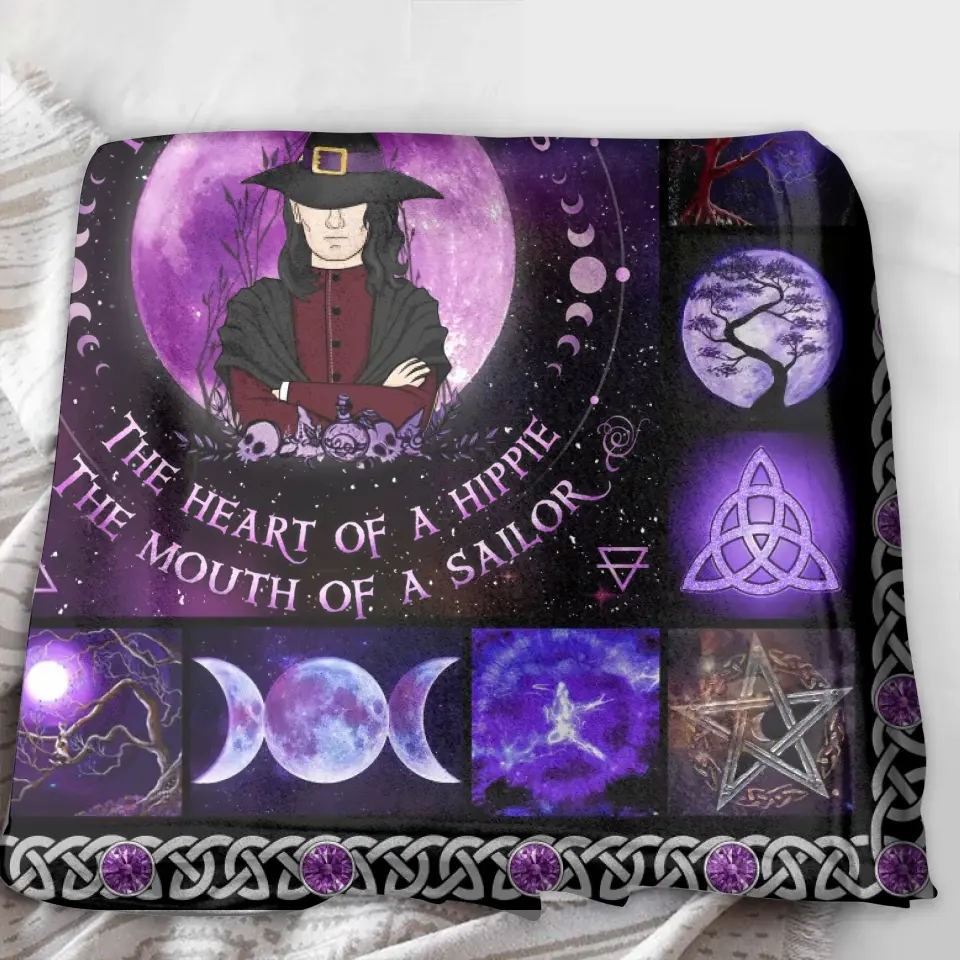 Spooky "Check Ya Energy" Custom Witch Fleece Blanket