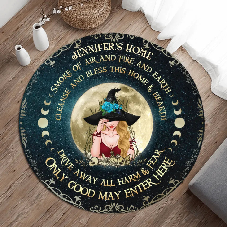 Spooky "Only Good May Enter Here" Custom Witch Rug