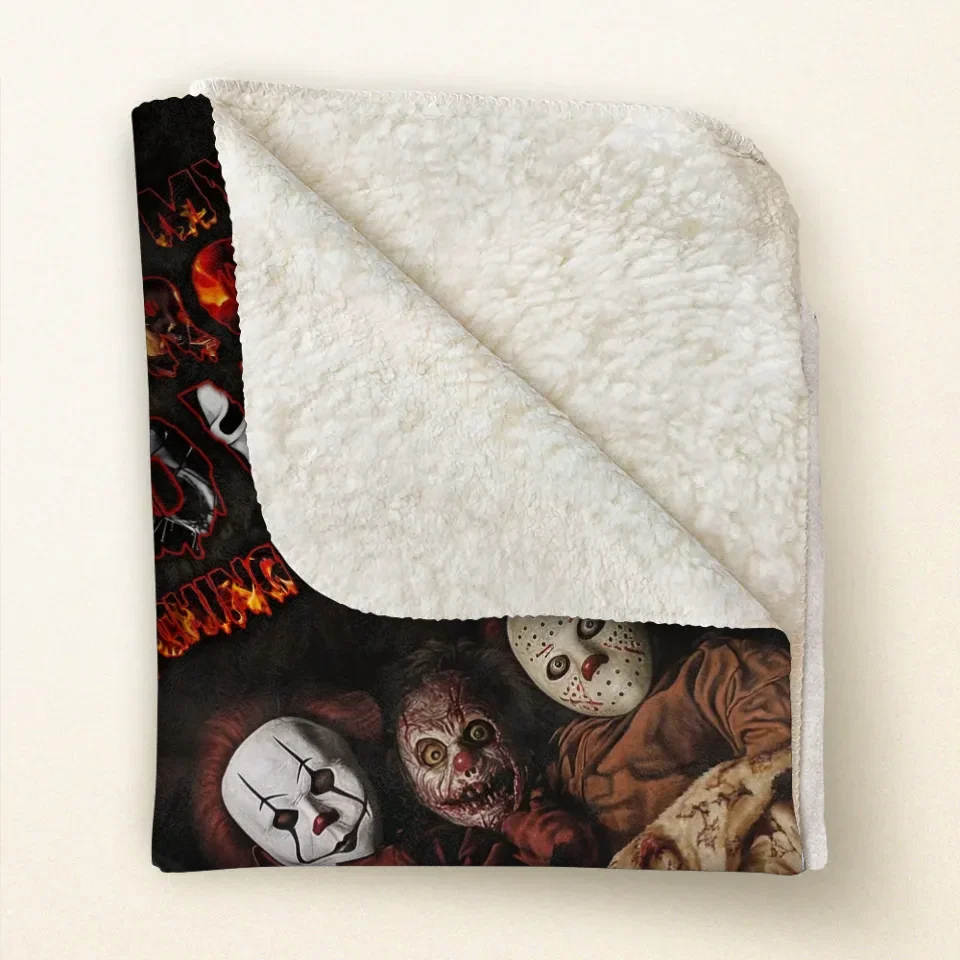Spooky "Horror Movie Watching Blanket" Custom Fleece Throw