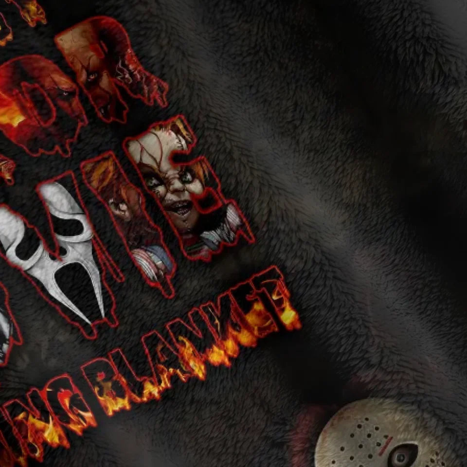 Spooky "Horror Movie Watching Blanket" Custom Fleece Throw