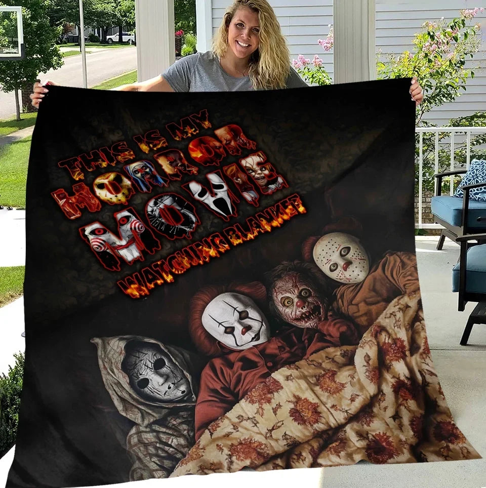 Spooky "Horror Movie Watching Blanket" Custom Fleece Throw