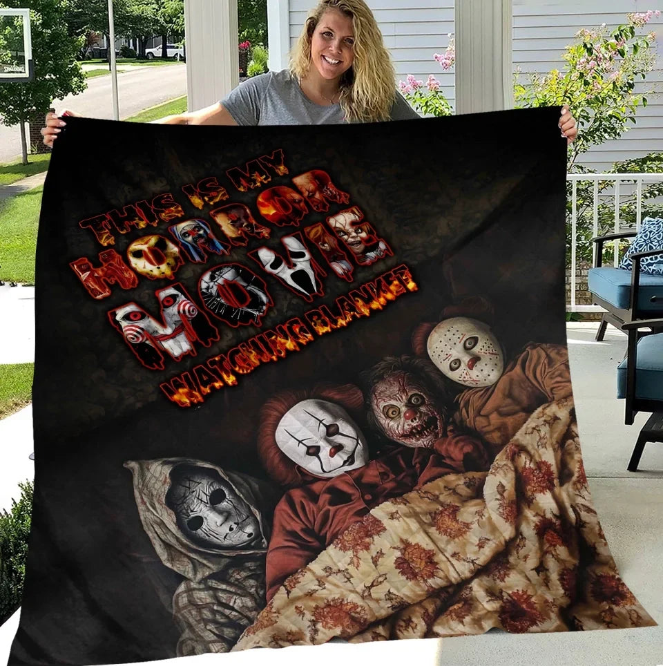Spooky "Horror Movie Watching Blanket" Custom Fleece Throw
