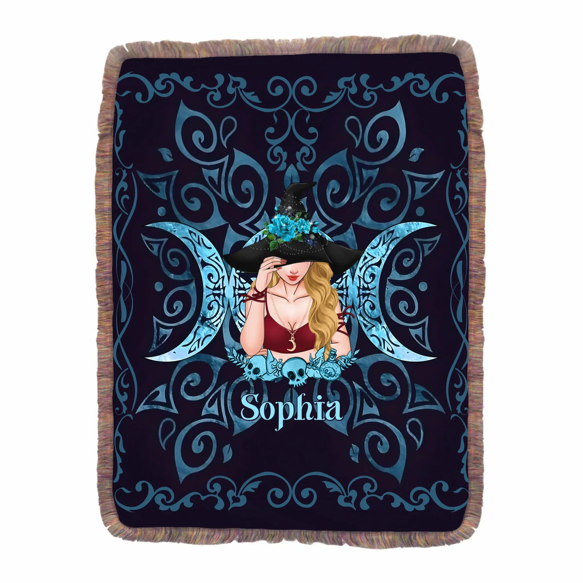 Personalized Witch Ultra-Soft Fringe Blanket - Gift Idea For Sister/Friend/Mom/Witch Lover