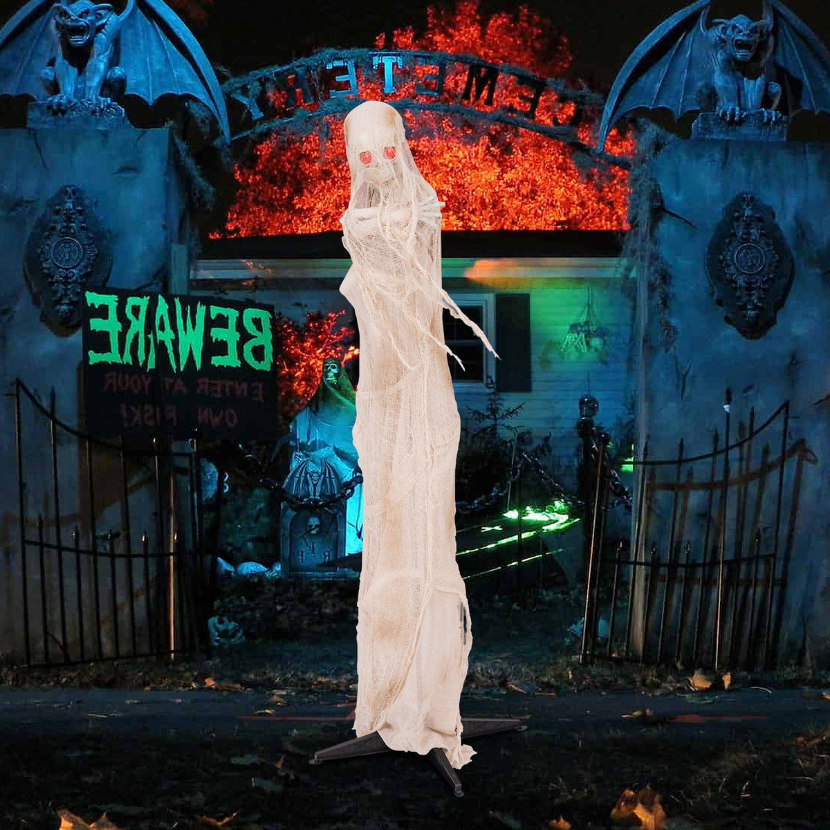 Spooky 6ft Animated Crypt Mummy Animatronic